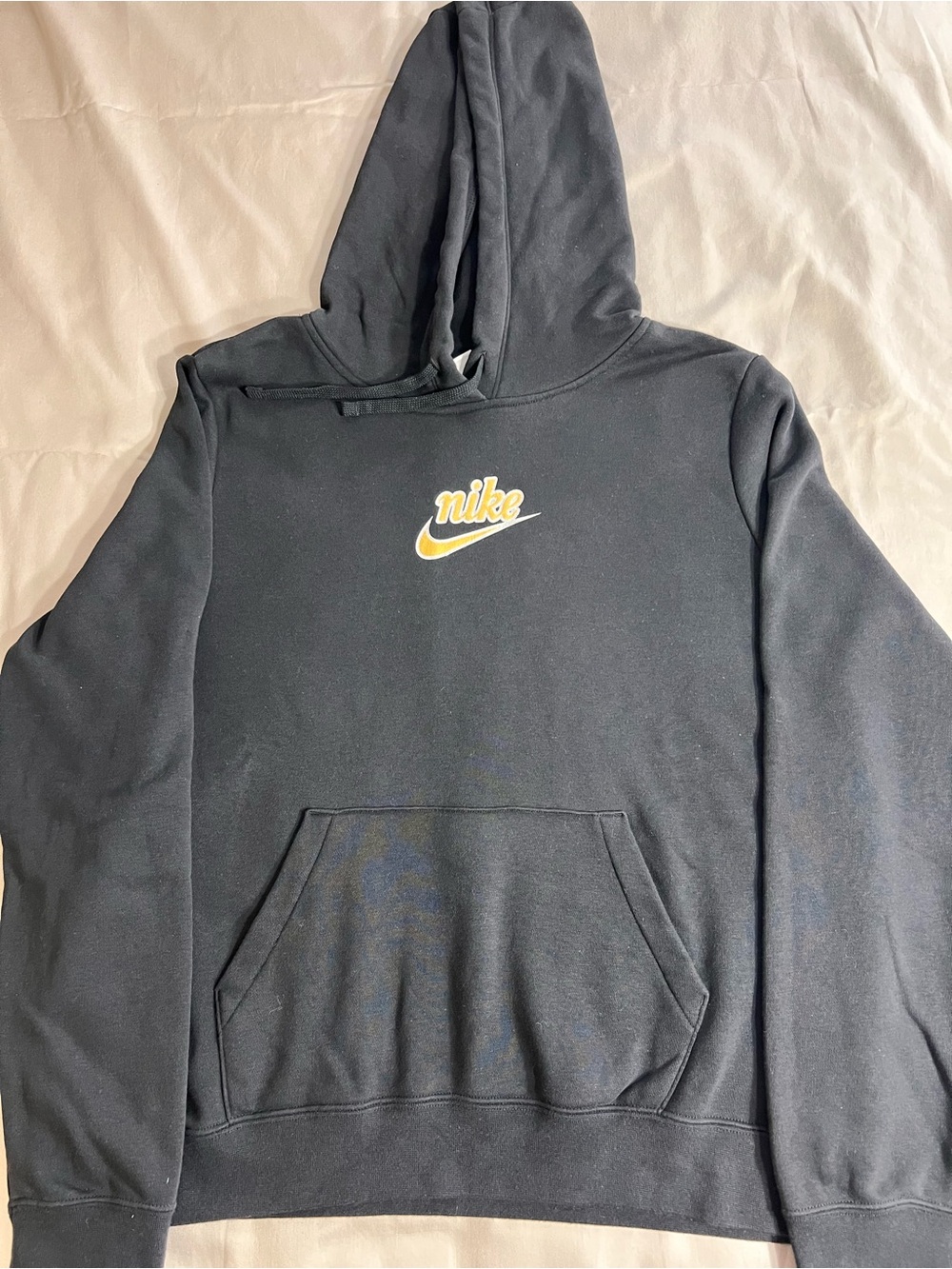 Nike Black Hoodie with Yellow Logo